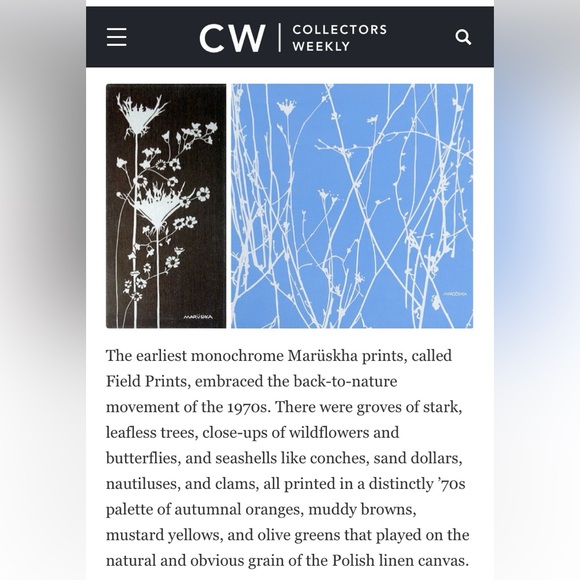 Vintage 1970’s Marushka Screen Print on Fabric on Frame - Picture 7 of 9